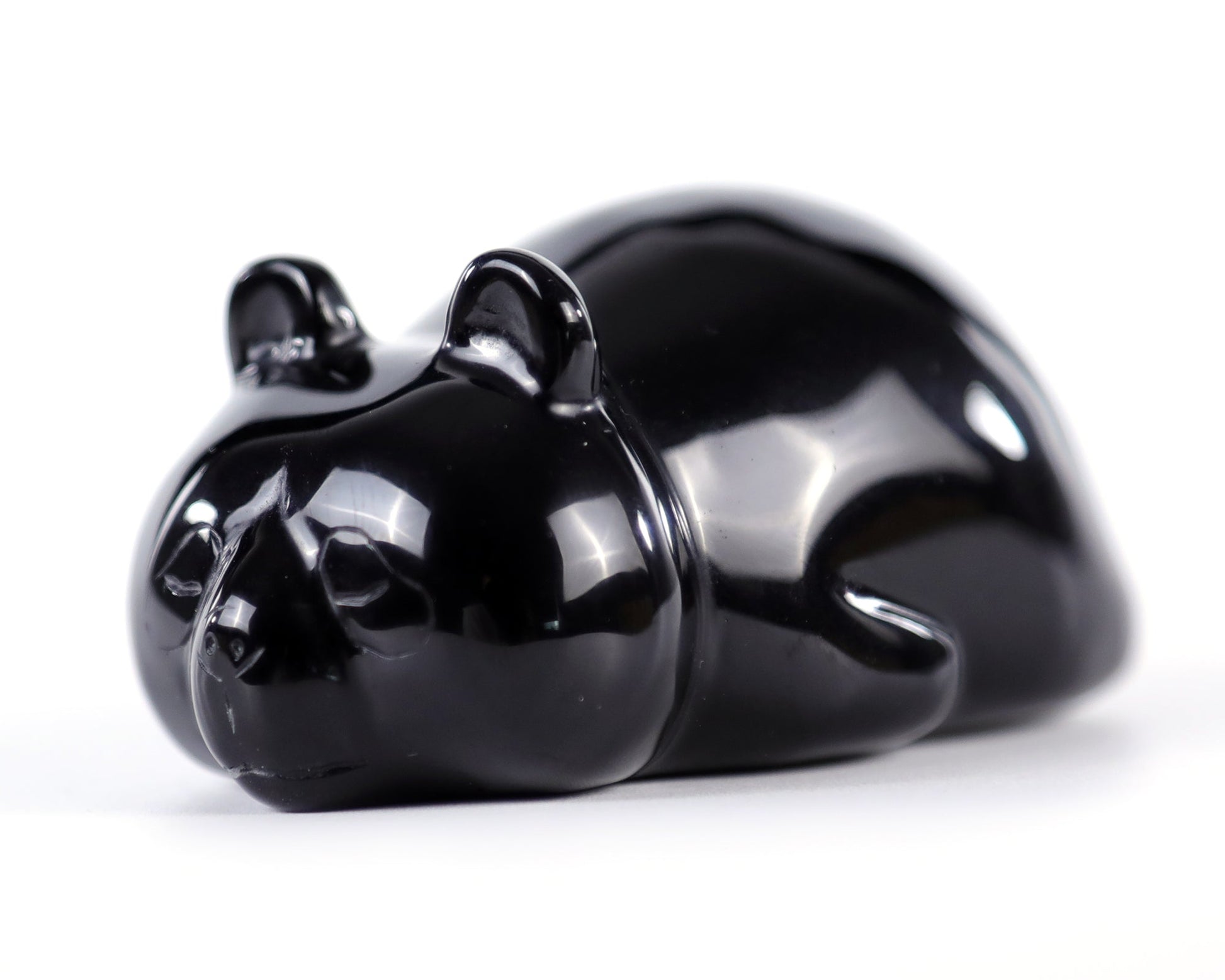 Nicedony 3.0" Black Obsidian Hand Carved Crystal Panda Sculpture - View 6