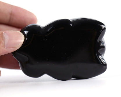 Nicedony 3.0" Black Obsidian Hand Carved Crystal Panda Sculpture - View 7