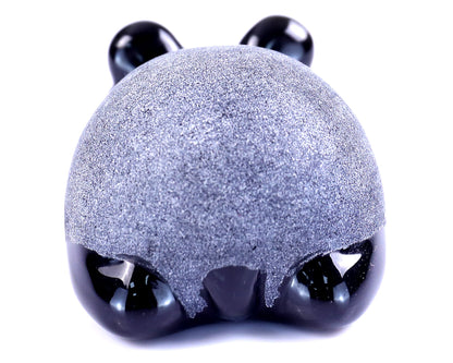 Nicedony 3.0" Black Obsidian Hand Carved Crystal Panda Sculpture - View 14
