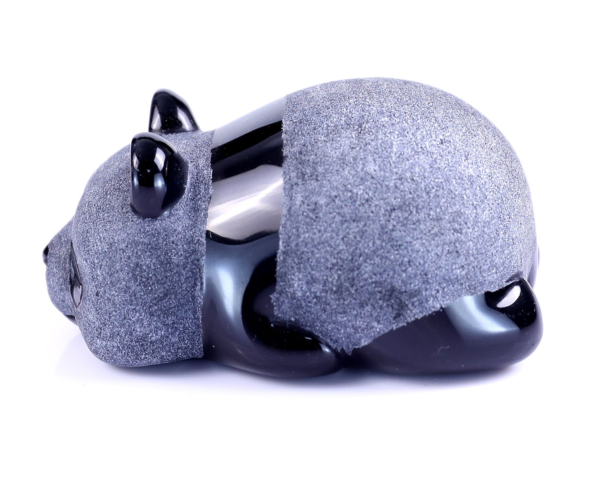 Nicedony 3.0" Black Obsidian Hand Carved Crystal Panda Sculpture - View 16