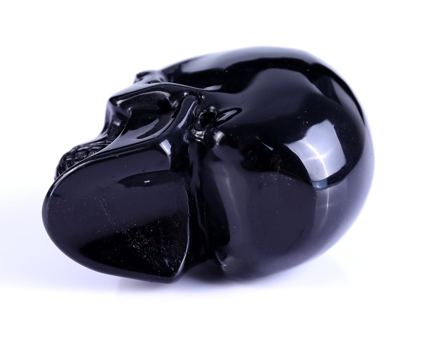 Nicedony 3.0" Black Obsidian Hand Carved Realistic Skull Sculpture (SKU: 5100156) - Photo 6