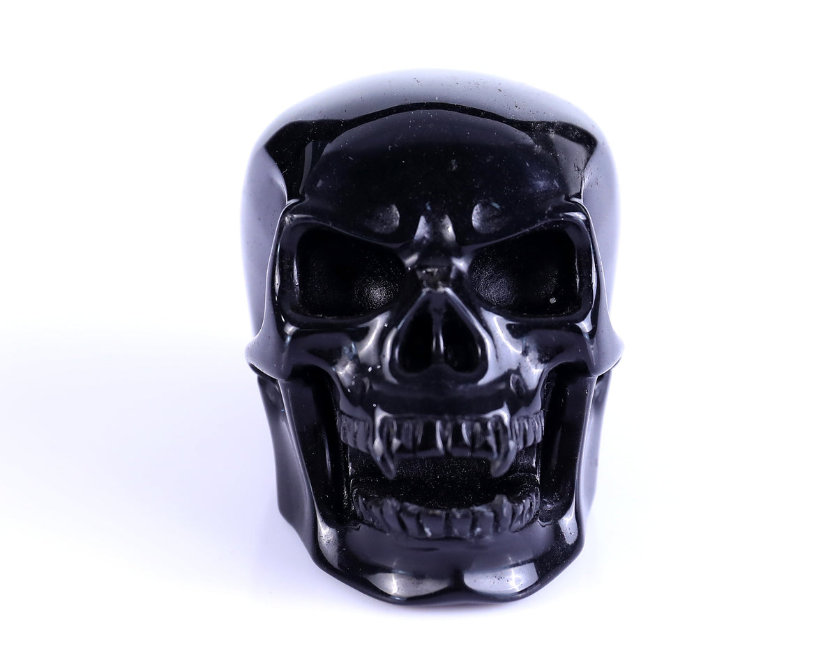 Nicedony 3.0" Black Obsidian Hand Carved Realistic Skull Sculpture (SKU: 5100156) - Photo 9