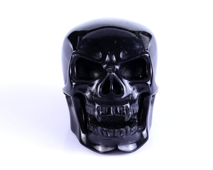 Nicedony 3.0" Black Obsidian Hand Carved Realistic Skull Sculpture - View 9