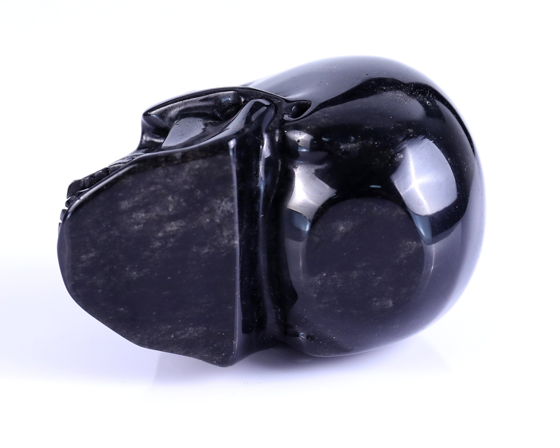 Nicedony 3.0" Black Obsidian Hand Carved Realistic Skull Sculpture - View 12