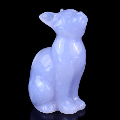 Nicedony 3.0" Blue Chalcedony Hand Carved Crystal Cat Sculpture - View 9