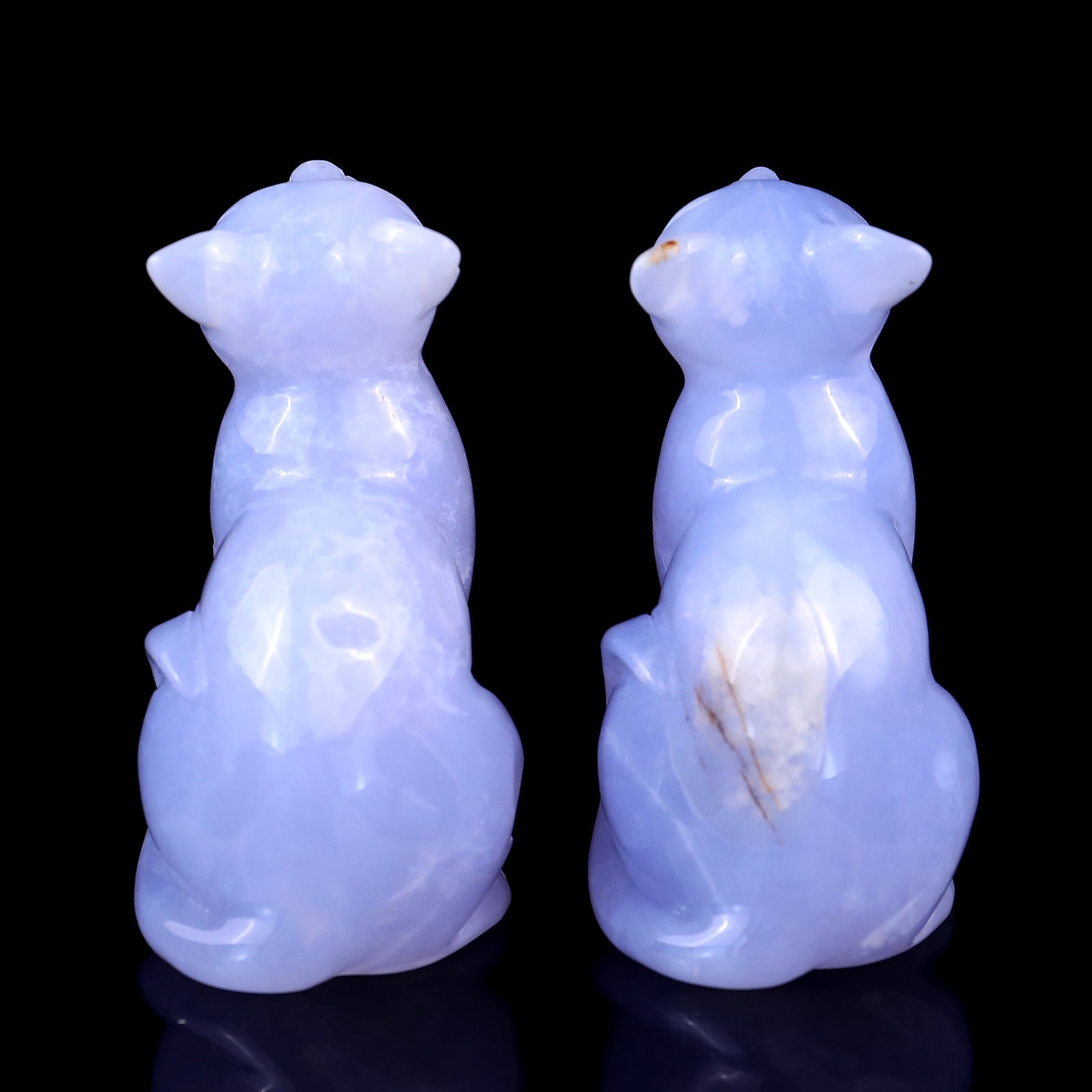 Nicedony 3.0" Blue Chalcedony Hand Carved Crystal Cat Sculpture - View 7