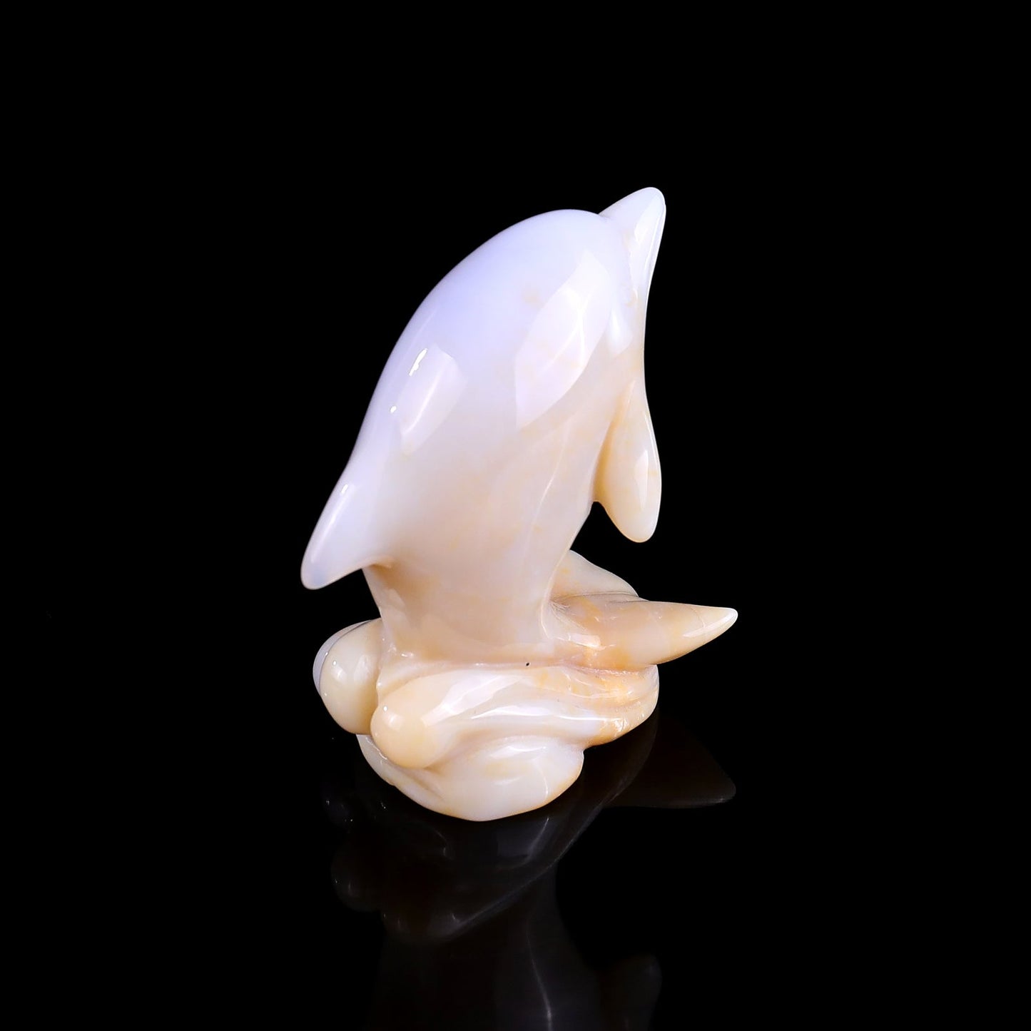 Nicedony 3.0" Blue Chalcedony Hand Carved Crystal Dolphin Sculpture - View 13