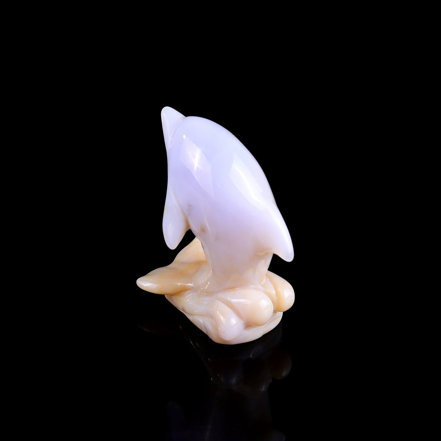 Nicedony 3.0" Blue Chalcedony Hand Carved Crystal Dolphin Sculpture - View 15
