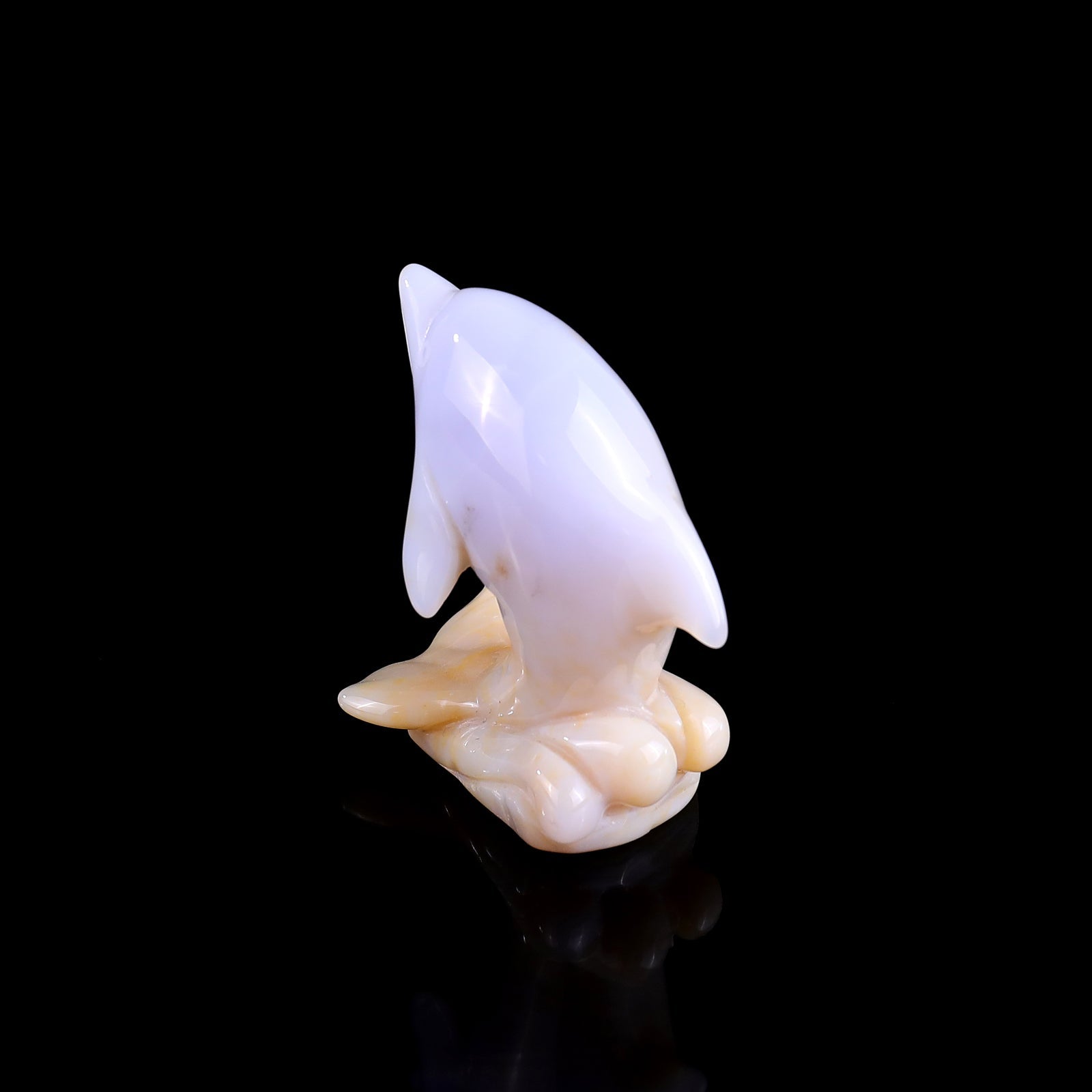 Nicedony 3.0" Blue Chalcedony Hand Carved Crystal Dolphin Sculpture - View 15