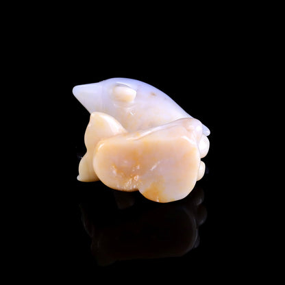 Nicedony 3.0" Blue Chalcedony Hand Carved Crystal Dolphin Sculpture - View 17