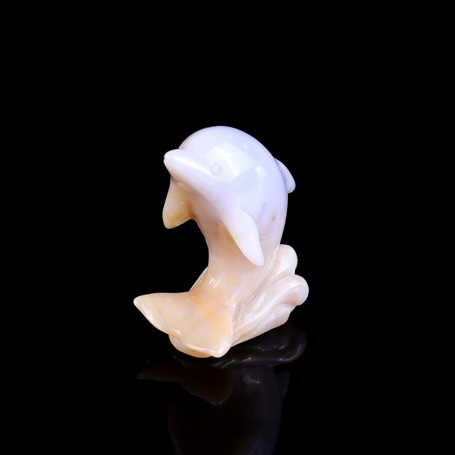 Nicedony 3.0" Blue Chalcedony Hand Carved Crystal Dolphin Sculpture - View 18