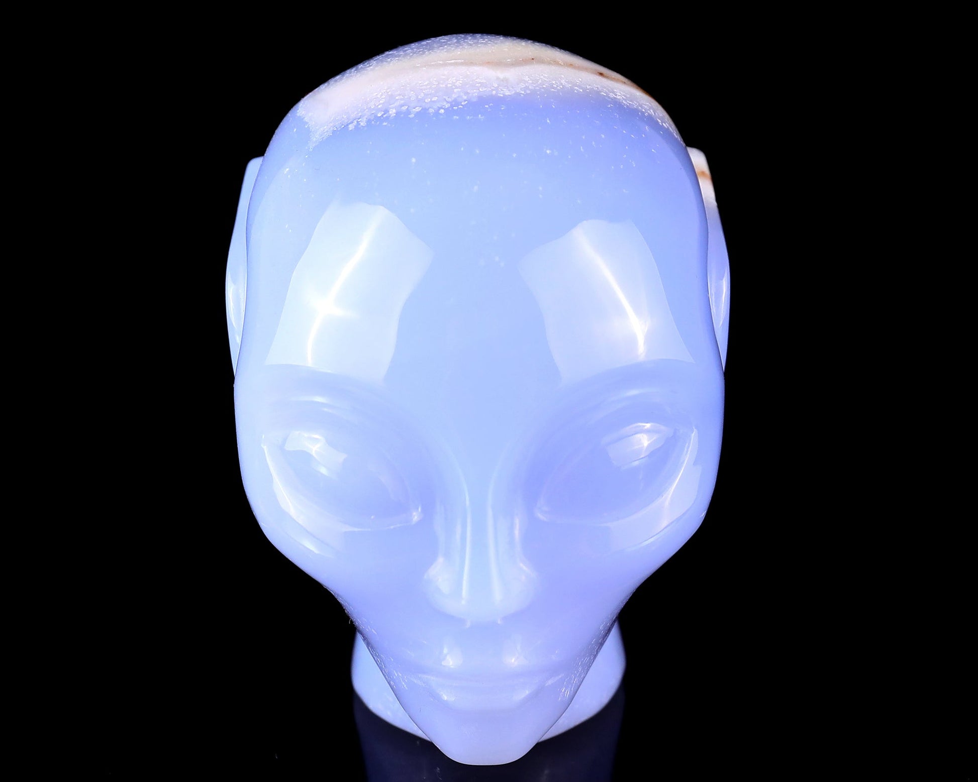 Nicedony 3.0" Blue Chalcedony Hand Carved Crystal Elf Alien Sculpture - View 3
