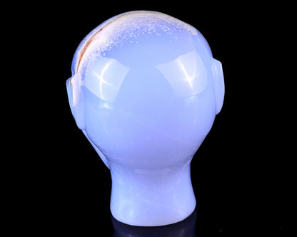 Nicedony 3.0" Blue Chalcedony Hand Carved Crystal Elf Alien Sculpture - View 7