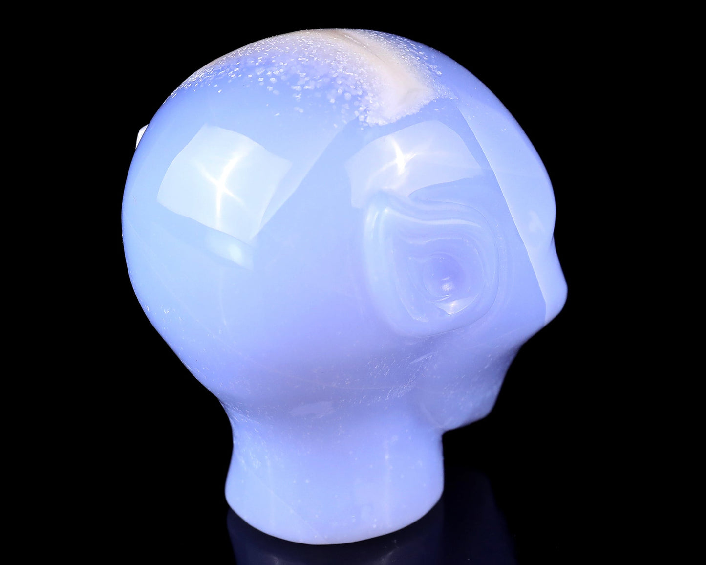 Nicedony 3.0" Blue Chalcedony Hand Carved Crystal Elf Alien Sculpture - View 6