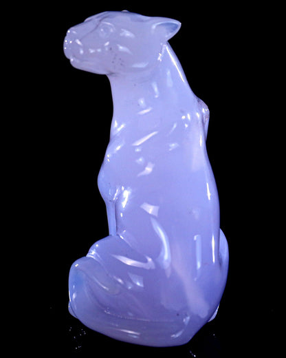 Nicedony 3.0" Blue Chalcedony Hand Carved Crystal Leopard Sculpture - View 2