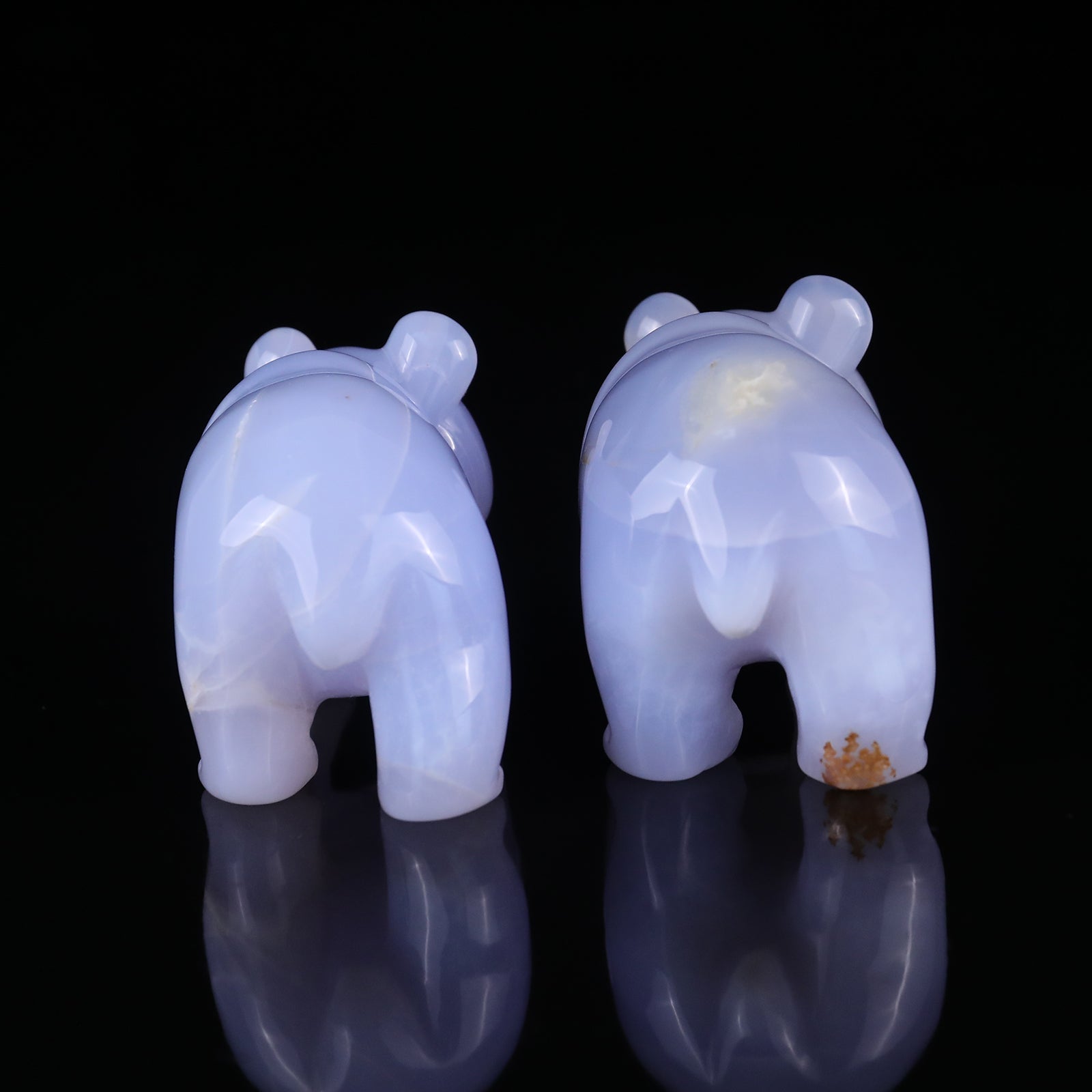 Nicedony 3.0" Blue Chalcedony Hand Carved Crystal Panda Sculpture - View 6
