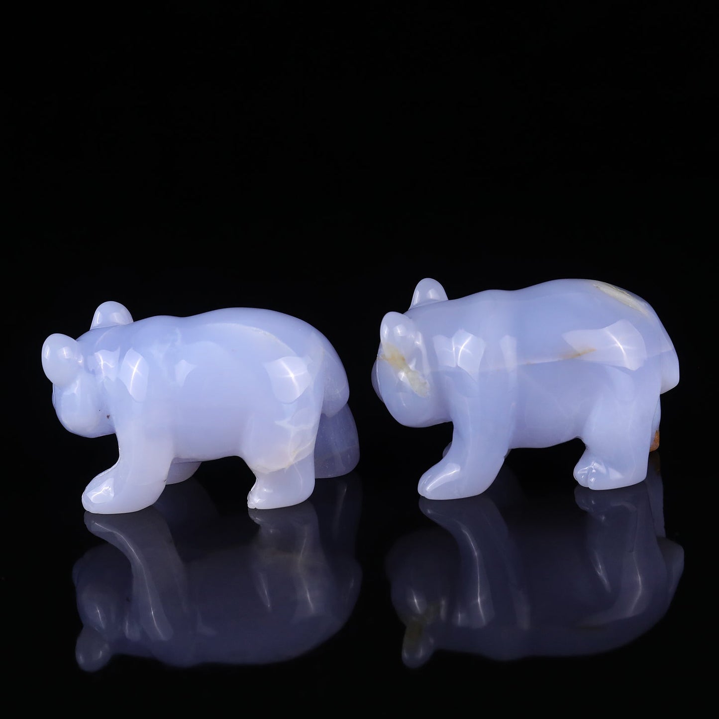 Nicedony 3.0" Blue Chalcedony Hand Carved Crystal Panda Sculpture - View 8