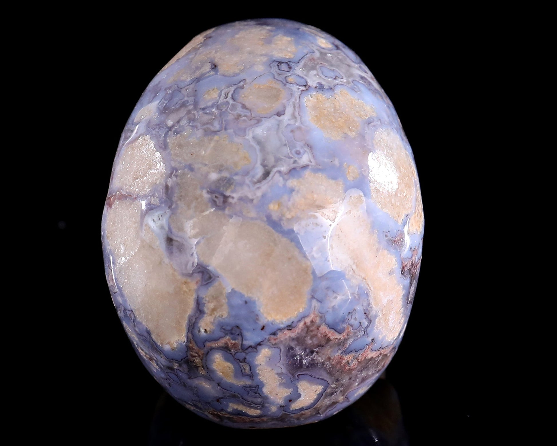 Nicedony 3.0" Blue Sakura Agate Hand Carved Realistic Skull Sculpture - View 5