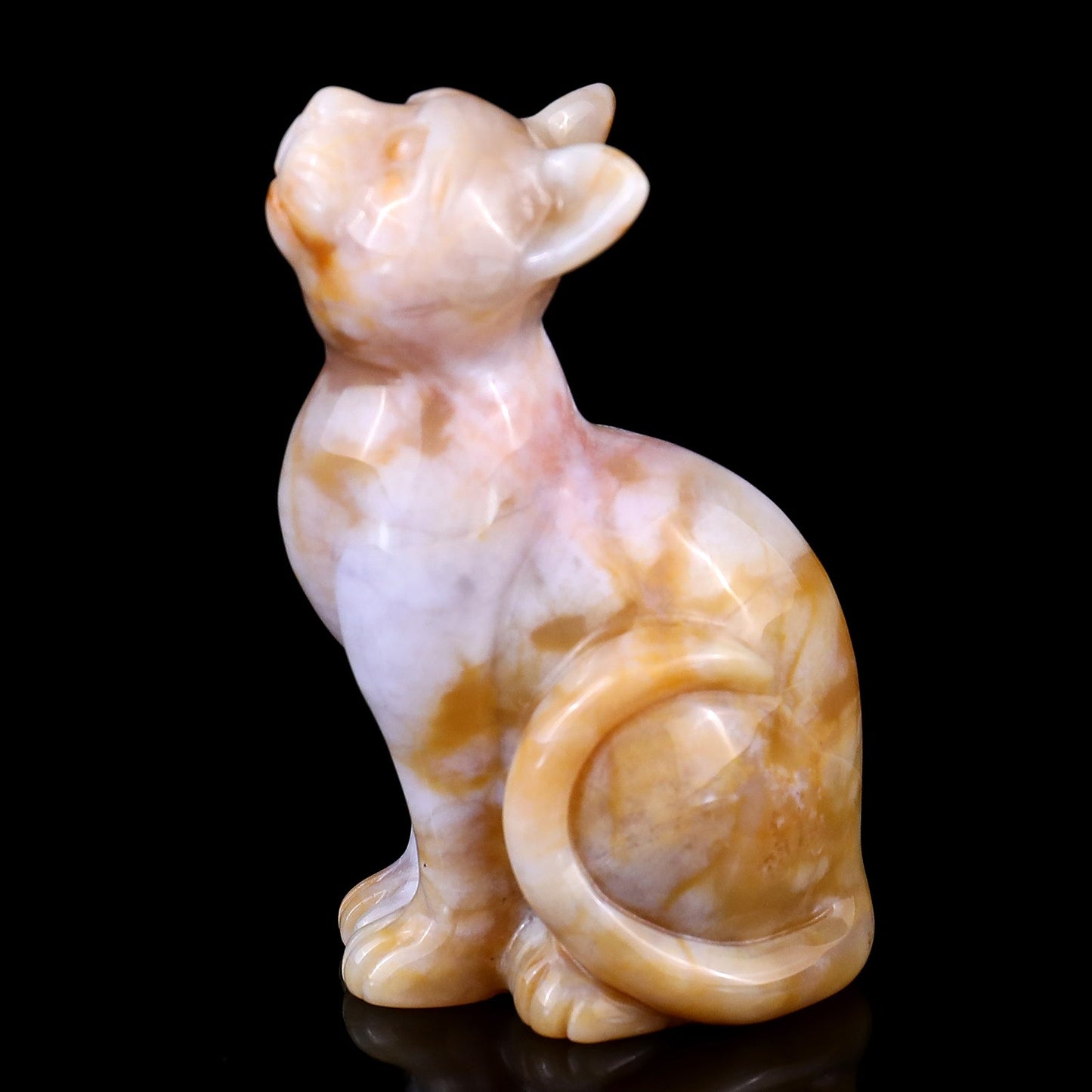 Nicedony 3.0" Chalcedony Hand Carved Crystal Cat Sculpture - View 4