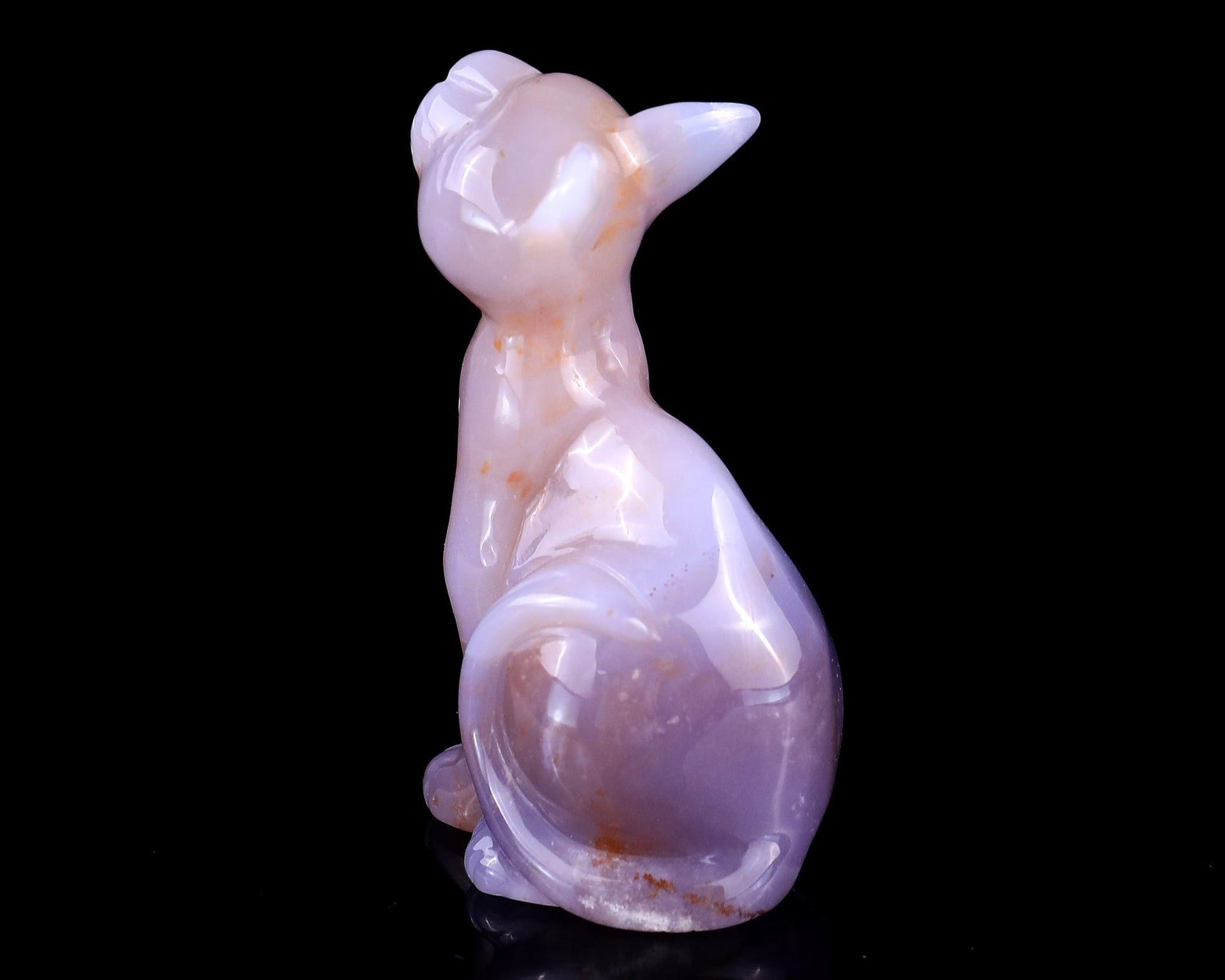 Nicedony 3.0" Chalcedony Hand Carved Crystal Cat Sculpture - View 13