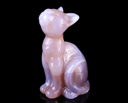Nicedony 3.0" Chalcedony Hand Carved Crystal Cat Sculpture - View 17