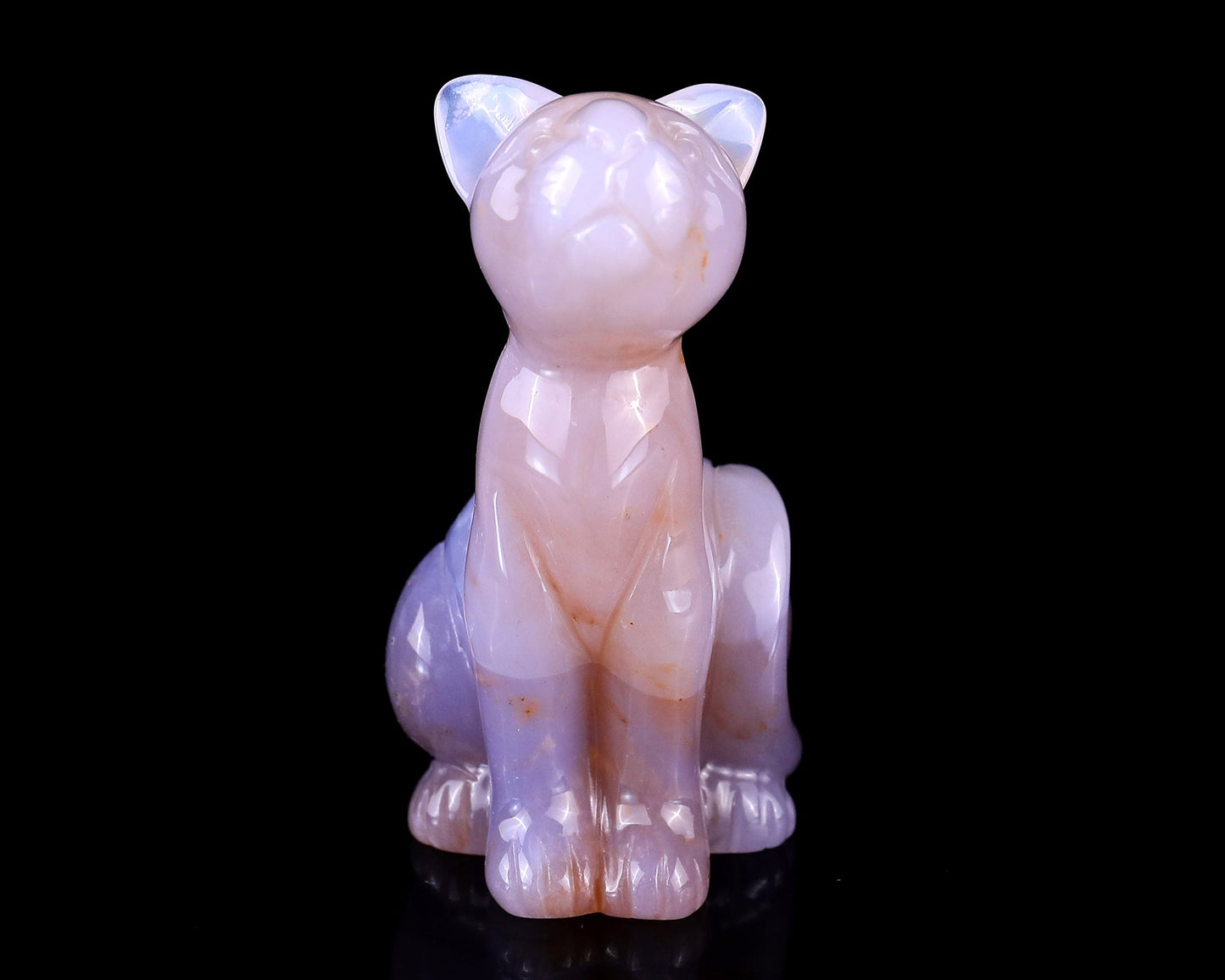 Nicedony 3.0" Chalcedony Hand Carved Crystal Cat Sculpture - View 9