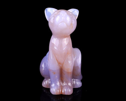 Nicedony 3.0" Chalcedony Hand Carved Crystal Cat Sculpture - View 9