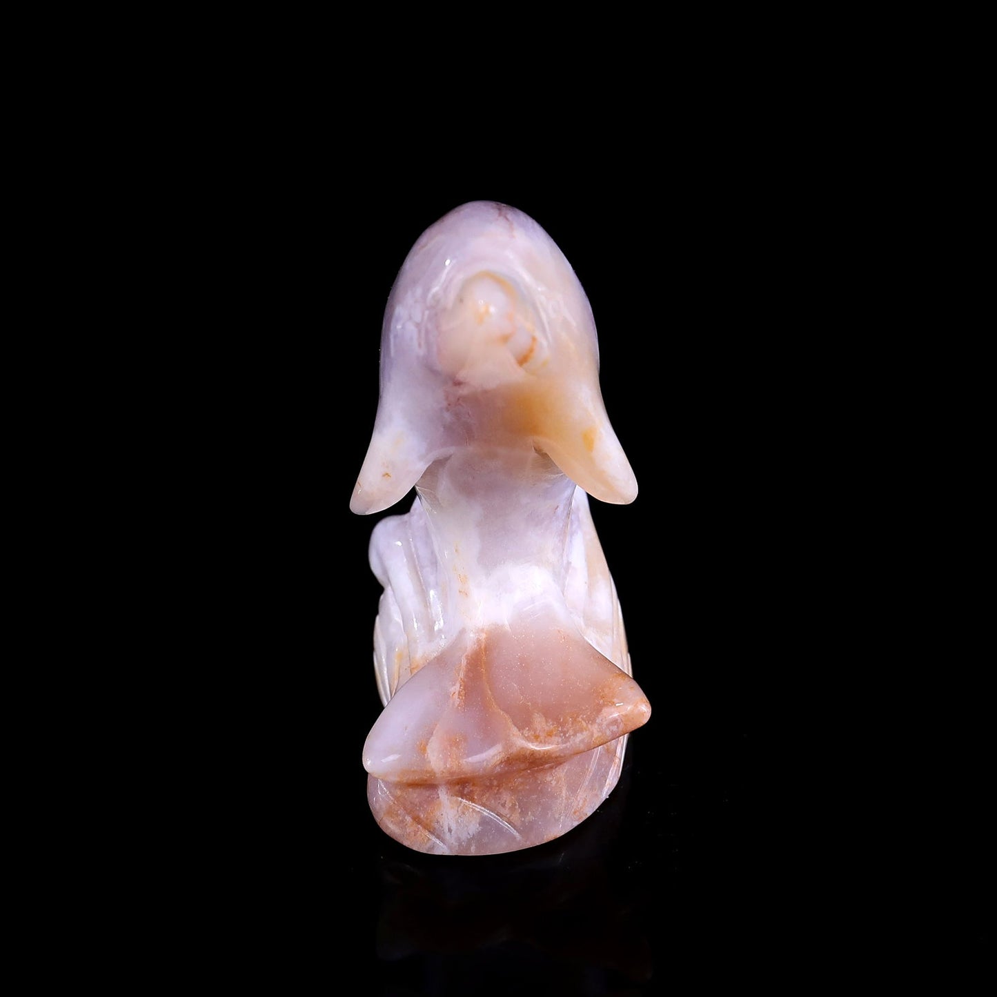 Nicedony 3.0" Chalcedony Hand Carved Crystal Dolphin Sculpture - #2100314