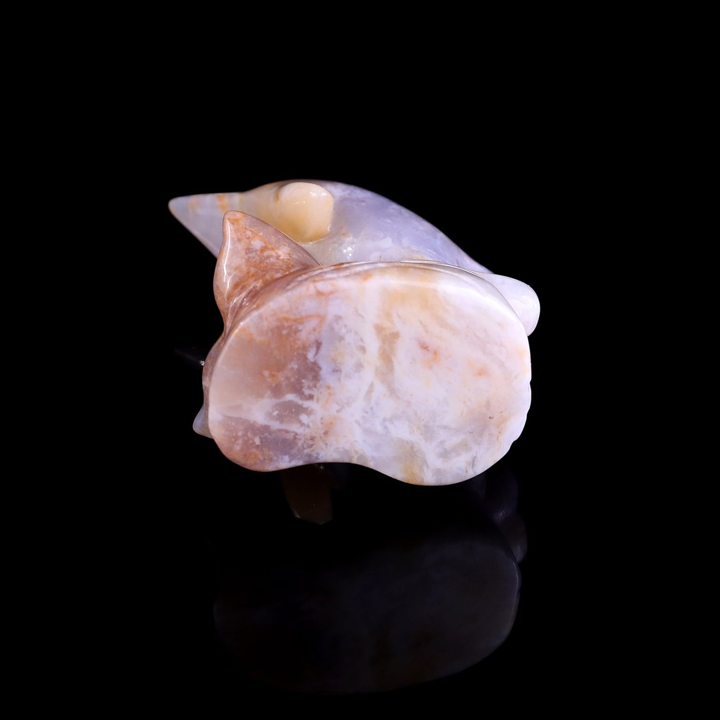 Nicedony 3.0" Chalcedony Hand Carved Crystal Dolphin Sculpture - View 8