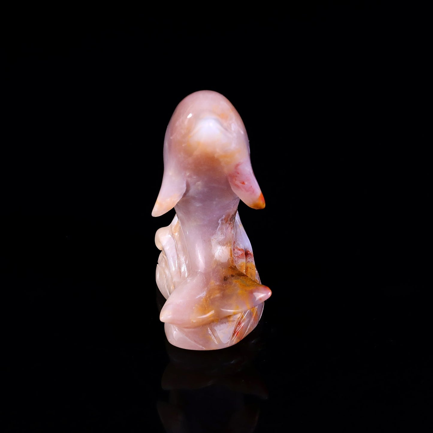 Nicedony 3.0" Chalcedony Hand Carved Crystal Dolphin Sculpture - View 11