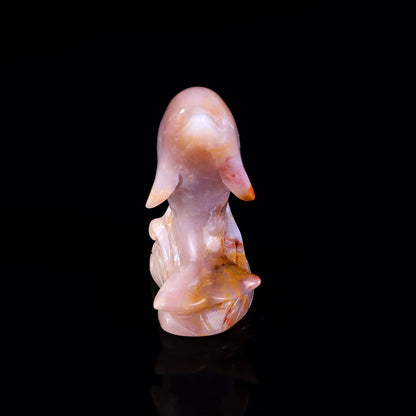 Nicedony 3.0" Chalcedony Hand Carved Crystal Dolphin Sculpture - View 11