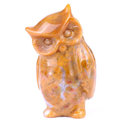 Nicedony 3.0" Chalcedony Hand Carved Crystal Owl's Family Sculpture - View 2