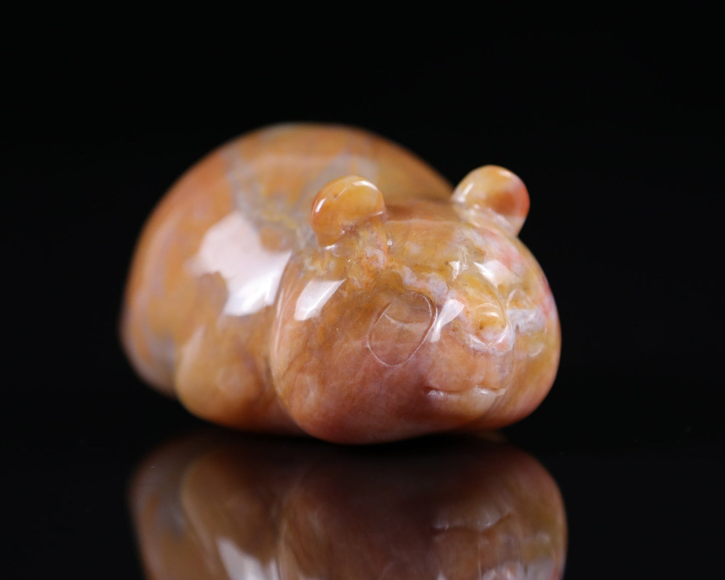 Nicedony 3.0" Chalcedony Hand Carved Crystal Panda Sculpture - #S100078
