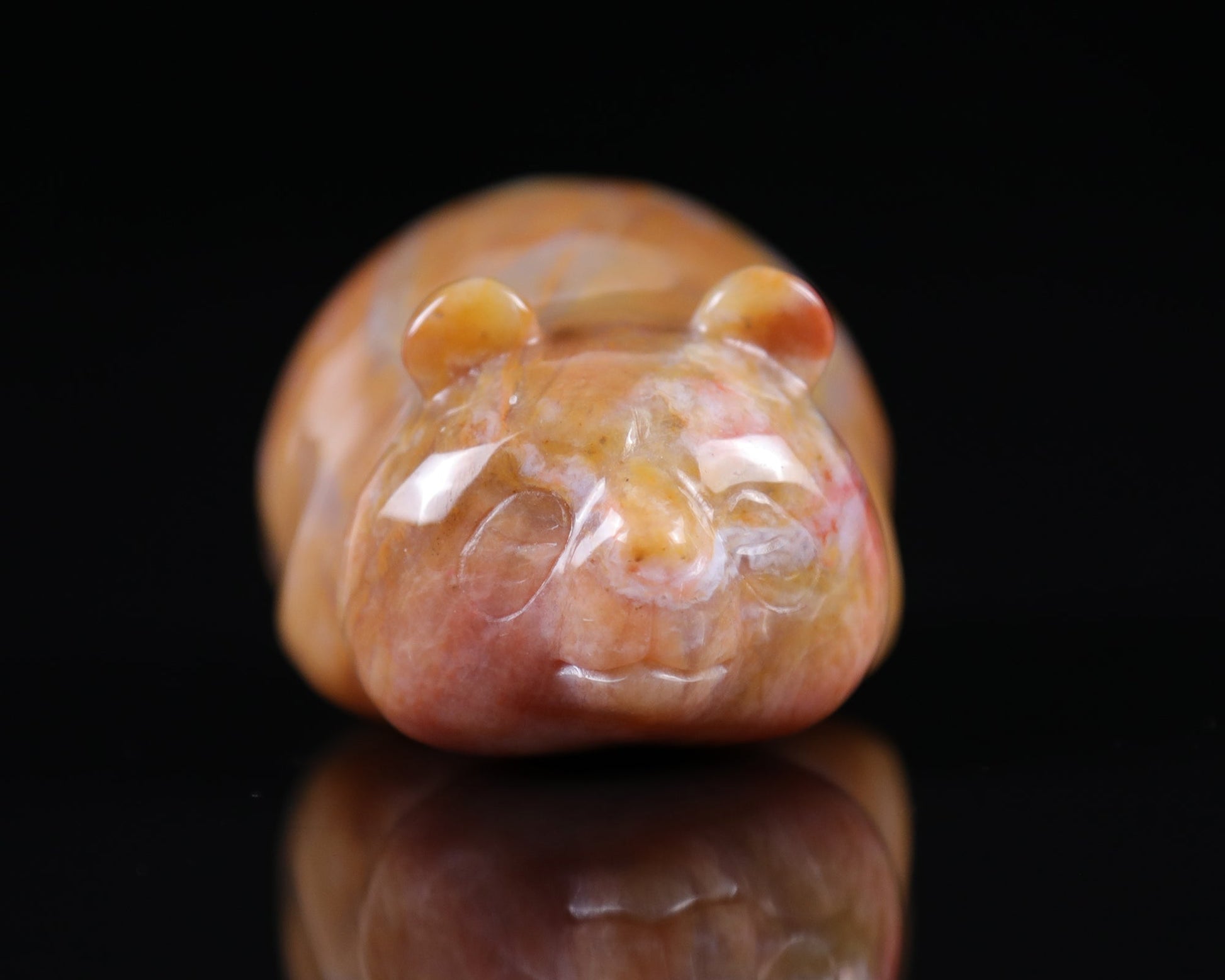 Nicedony 3.0" Chalcedony Hand Carved Crystal Panda Sculpture - #3100015