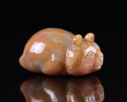Nicedony 3.0" Chalcedony Hand Carved Crystal Panda Sculpture - View 3