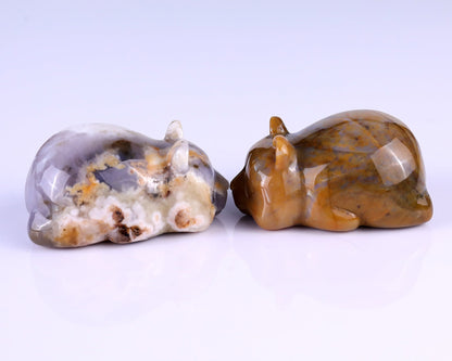 Nicedony 3.0" Chalcedony Hand Carved Crystal Panda Sculpture - View 12