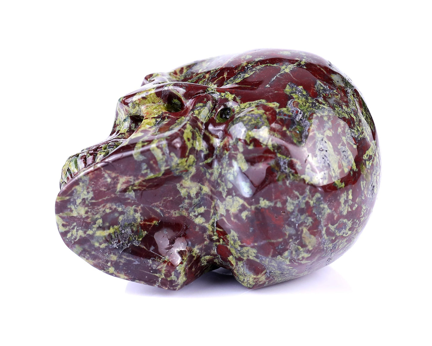 Nicedony 3.0" Dragon Blood Jasper Carved Crystal Realistic Skull - View 7