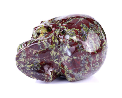 Nicedony 3.0" Dragon Blood Jasper Carved Crystal Realistic Skull - View 7