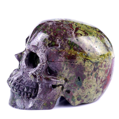 Nicedony 3.0" Dragon Blood Jasper Hand Carved Realistic Skull - View 4