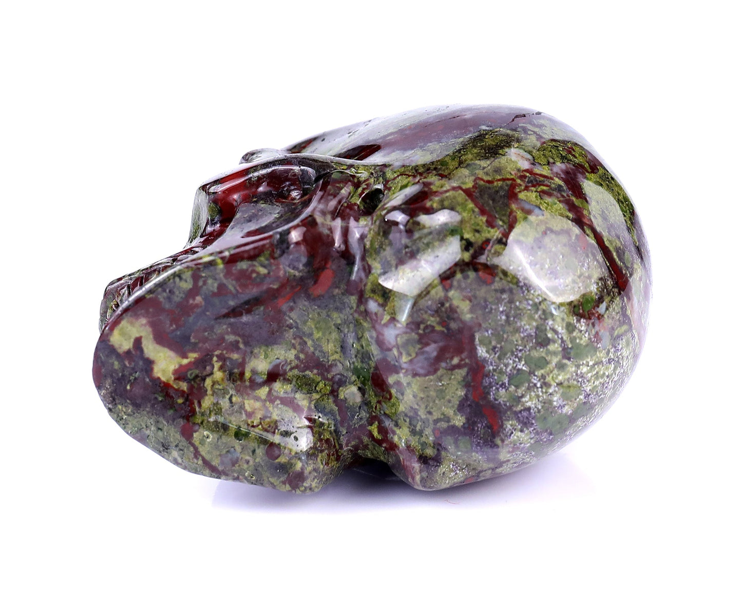 Nicedony 3.0" Dragon Blood Jasper Hand Carved Realistic Skull - View 13