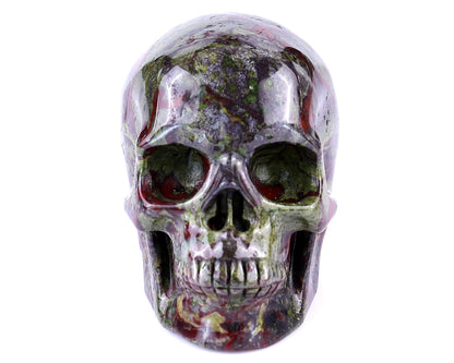 Nicedony 3.0" Dragon Blood Jasper Hand Carved Realistic Skull - View 10
