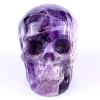 Nicedony 3.0" Dream Amethyst Hand Carved Realistic Skull Sculpture - #5100085