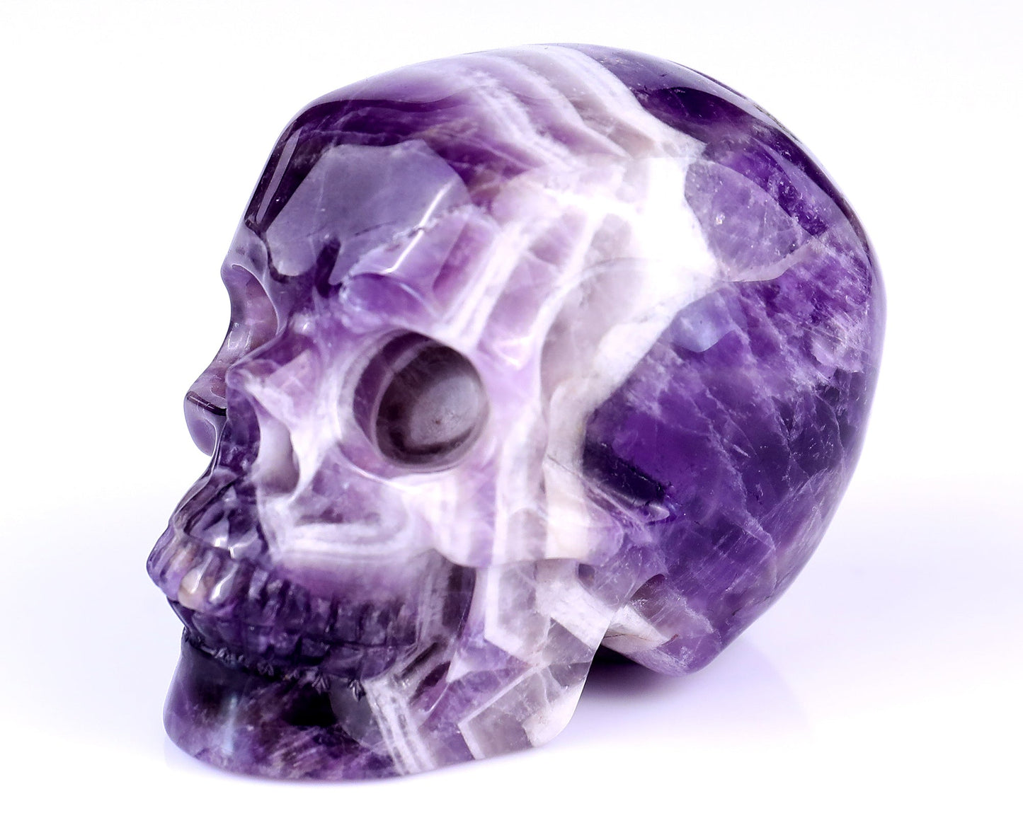 Nicedony 3.0" Dream Amethyst Hand Carved Realistic Skull Sculpture - View 7