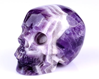 Nicedony 3.0" Dream Amethyst Hand Carved Realistic Skull Sculpture - View 7
