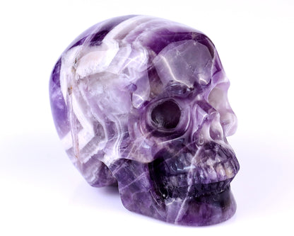 Nicedony 3.0" Dream Amethyst Hand Carved Realistic Skull Sculpture