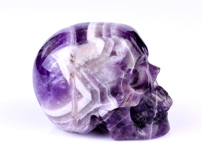 Nicedony 3.0" Dream Amethyst Hand Carved Realistic Skull Sculpture - View 3