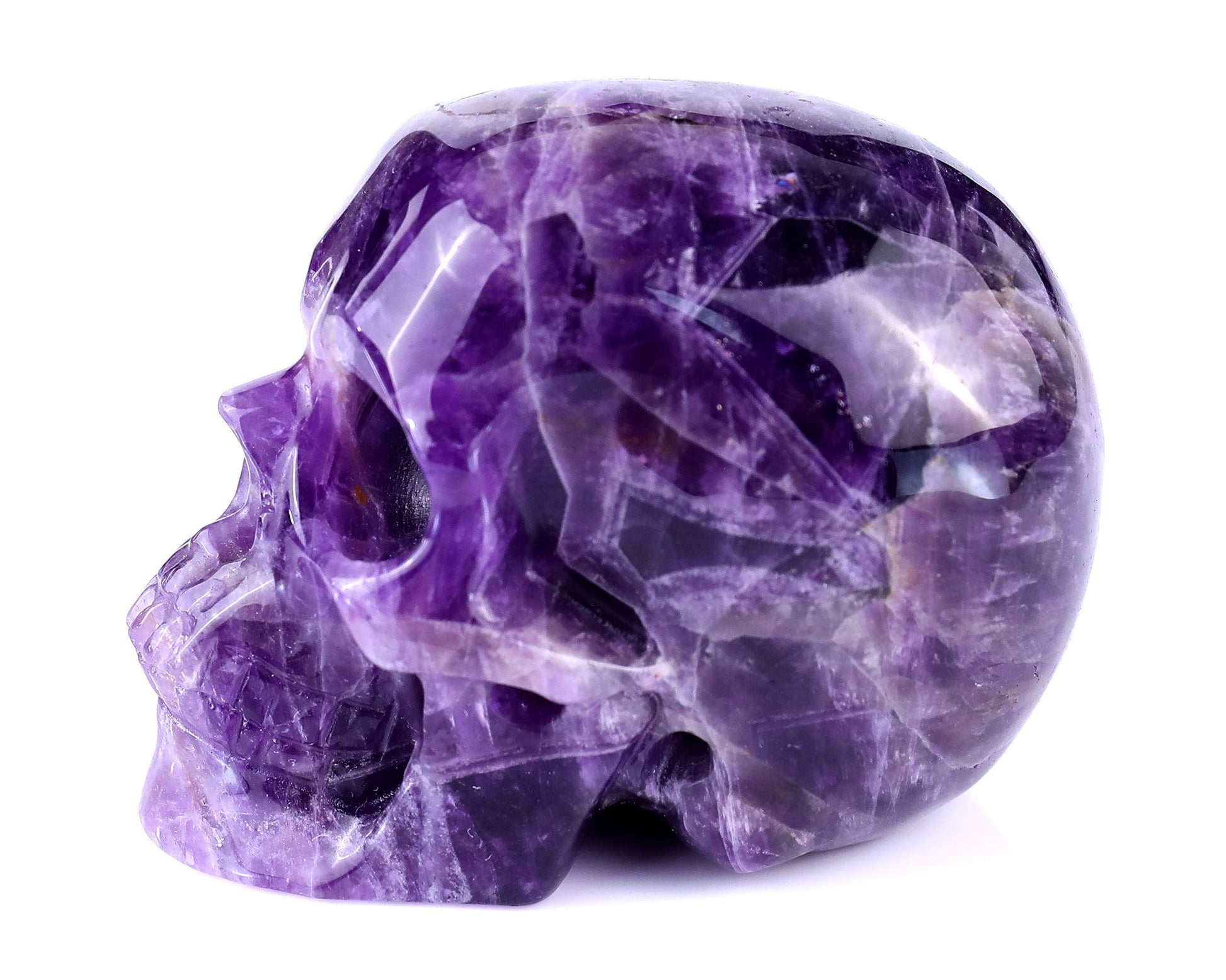 Nicedony 3.0" Dream Amethyst Hand Carved Realistic Skull Sculpture - View 11