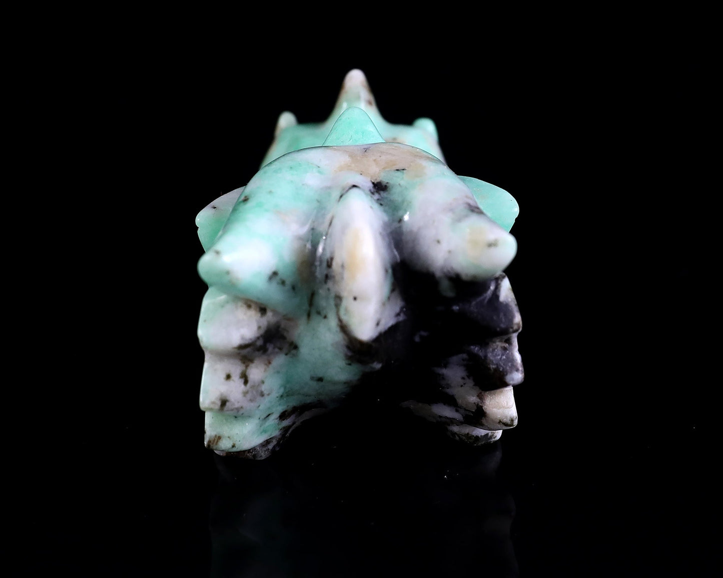 Nicedony 3.0" Emerald Hand Carved Crystal Dragon Skull Sculpture - View 5