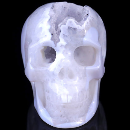 Nicedony 3.0" Geode Agate Hand Carved Crystal Geode Skull Sculpture - View 2