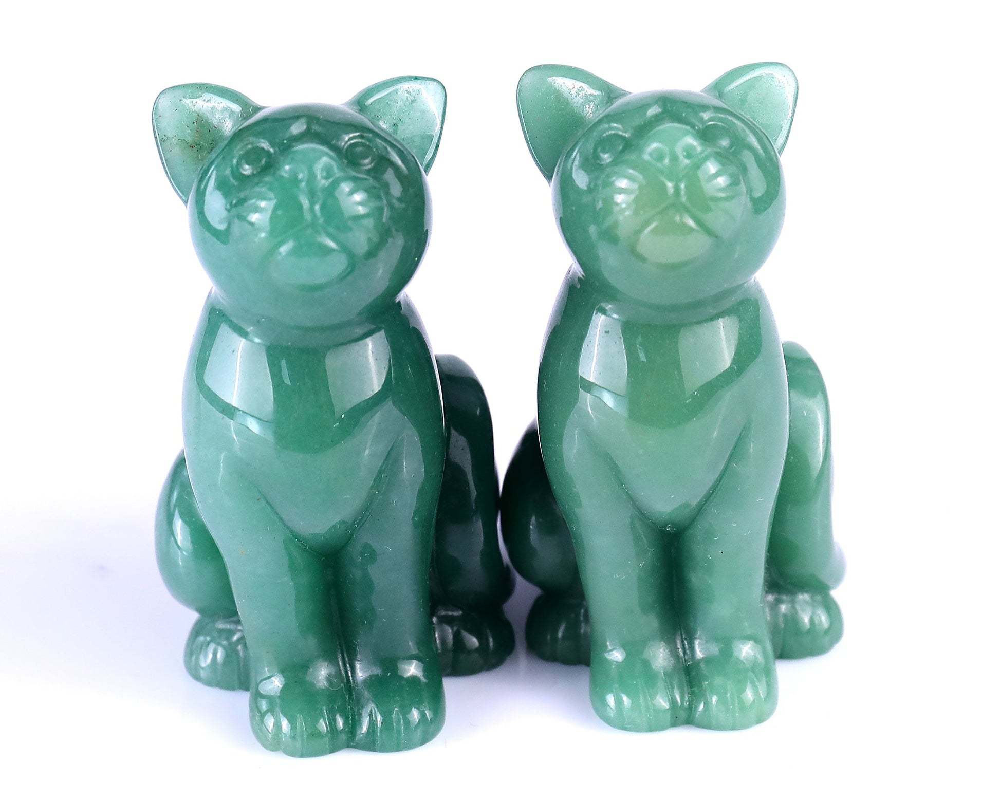Nicedony 3.0" Green Aventurine Hand Carved Crystal Cat Sculpture - View 2